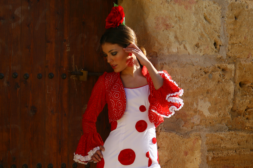 Traje de Flamenca Rojo y Blanco